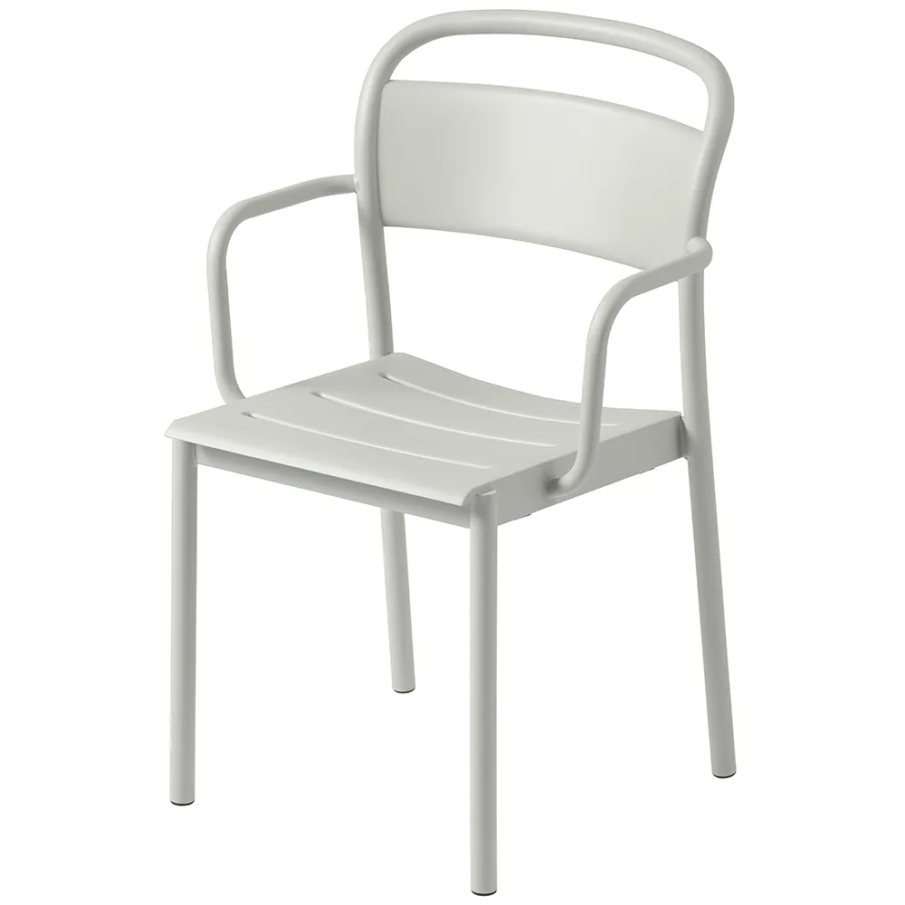 Muuto, Linear Steel Tuoli käsinojilla - Grey