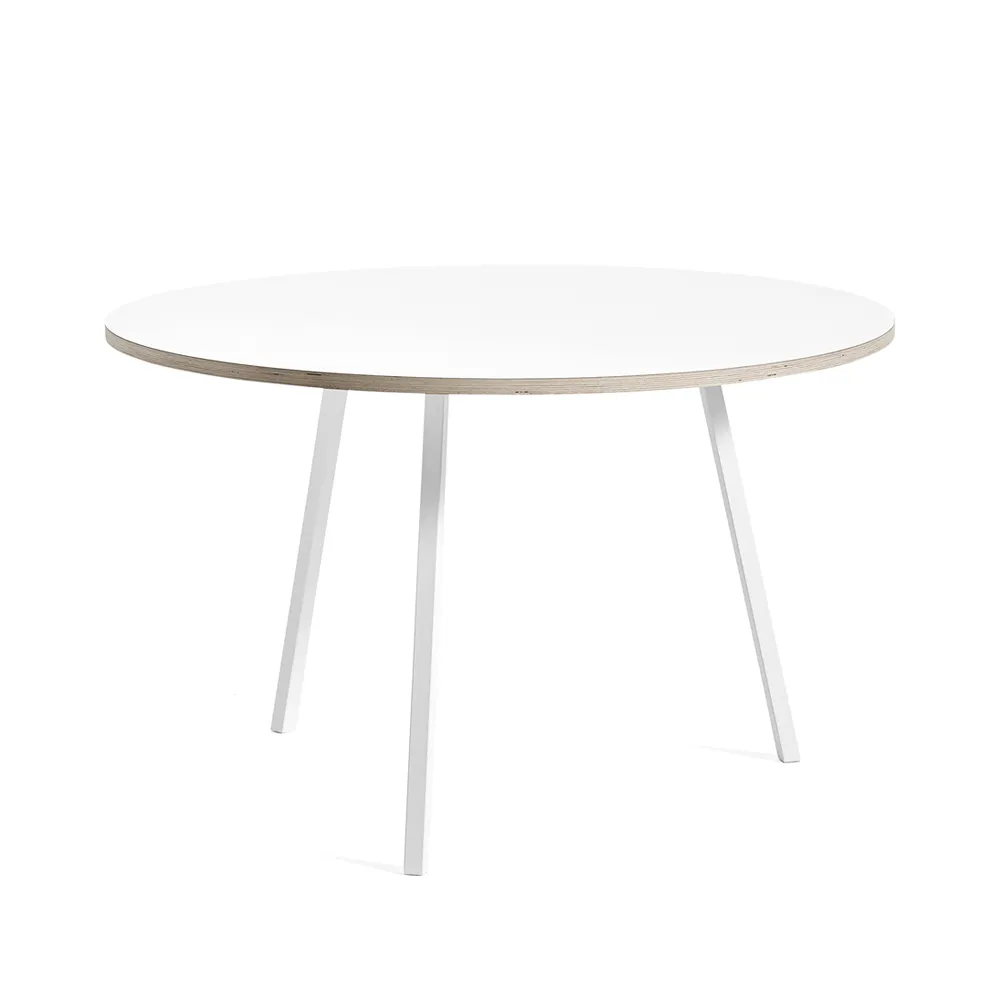 HAY Loop Stand ruokapöytä pyöreä White laminate-white, Ø120 cm
