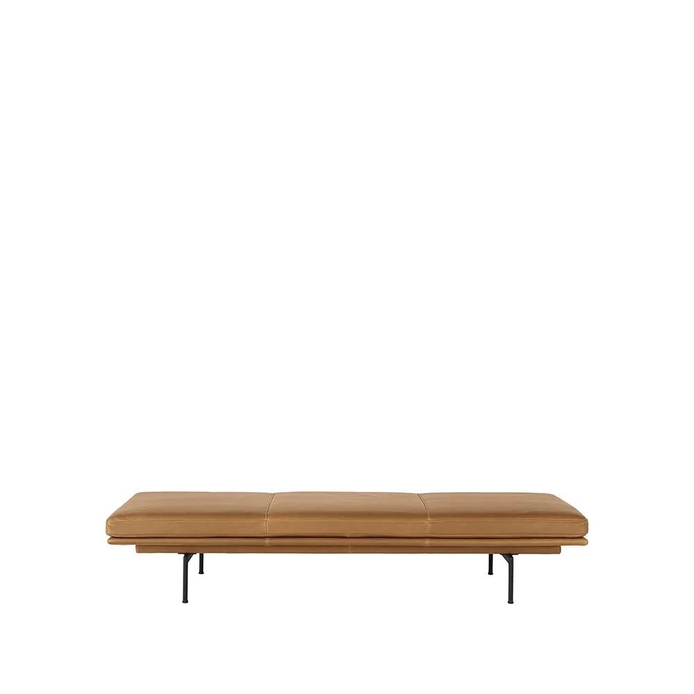 Muuto Outline päivävuode Refine leather cognac-Black