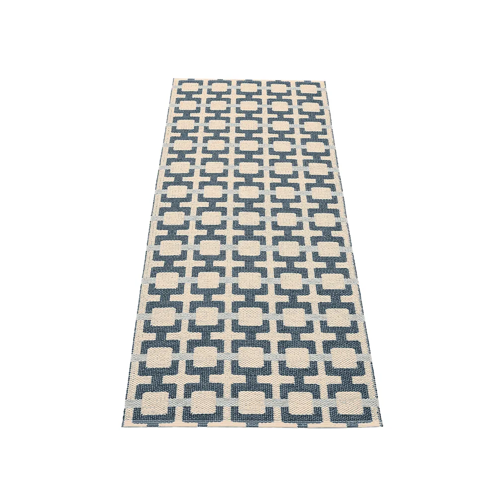 Pappelina, Tom matto Ocean Blue/Cream/Blue Fog 70 x 180 cm
