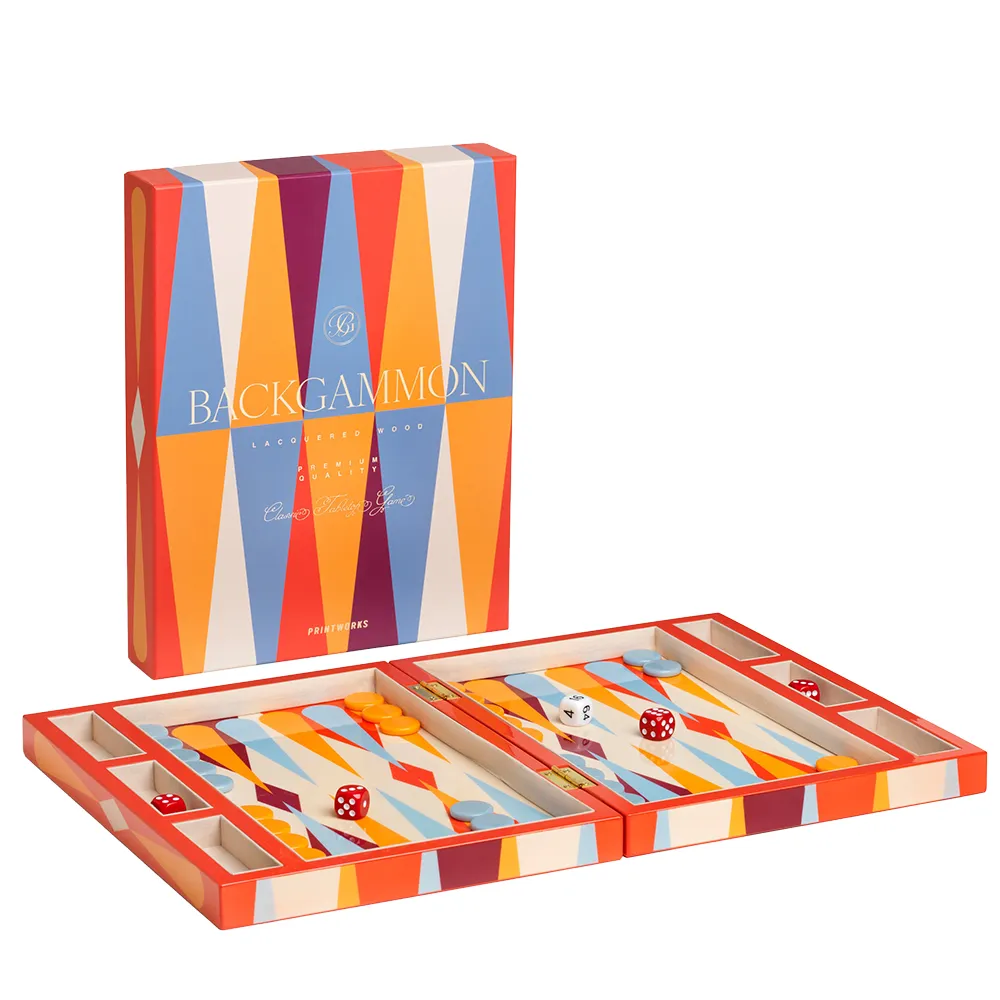 Printworks, Lacquered Backgammon Red