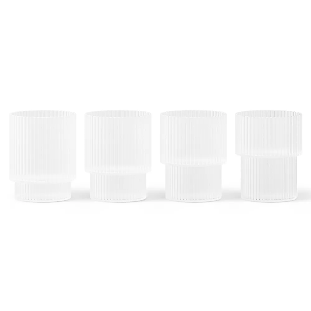 Ferm Living, Ripple Pienet lasit 4-pack - Frosted