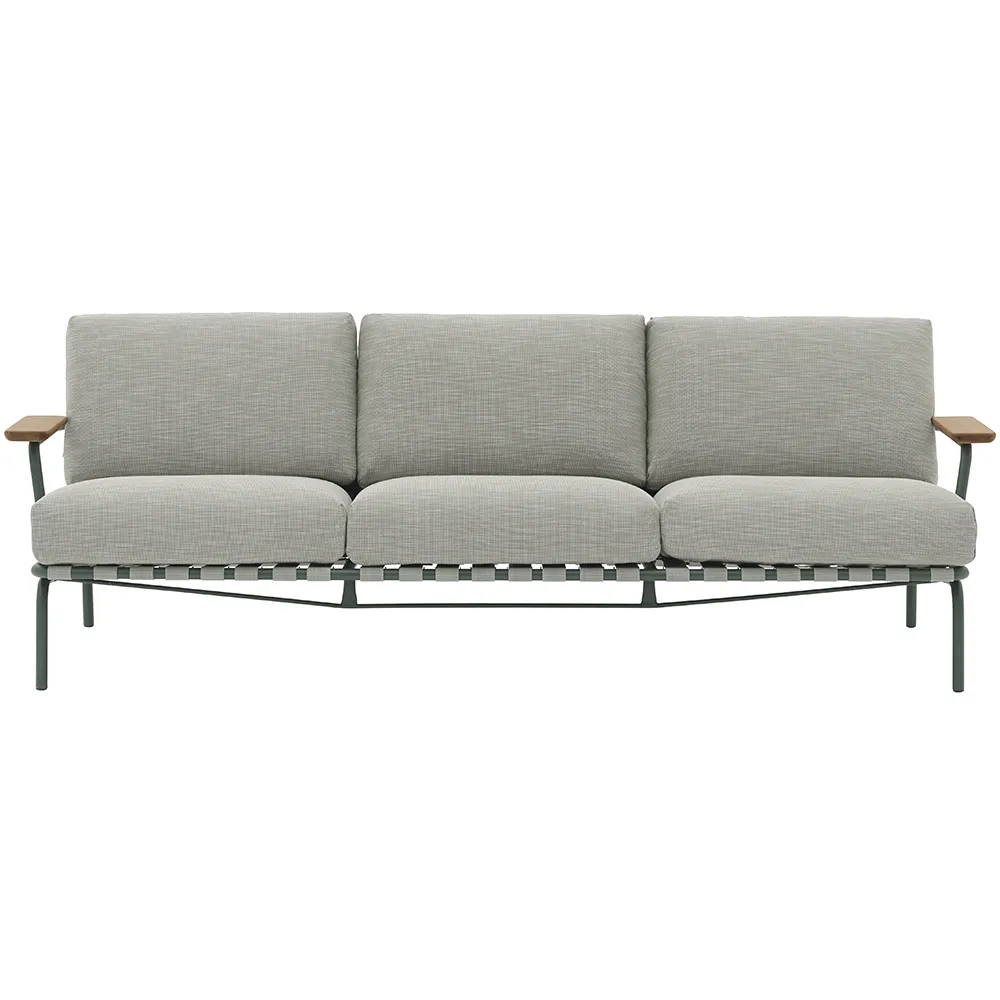 Muuto, Settle 3-istuttava sohva Ribbed Weave 2/Dark Green
