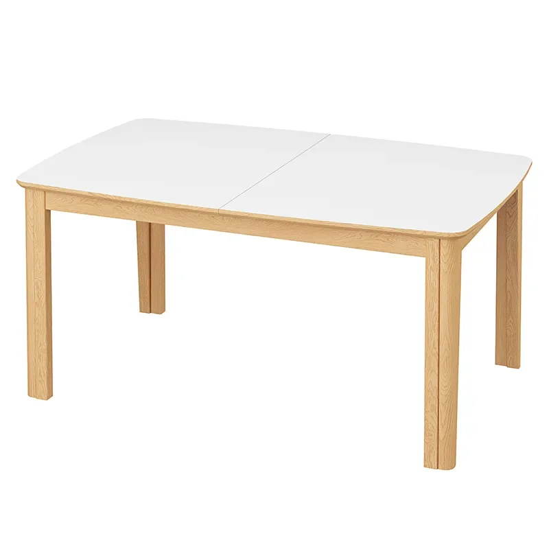 Skovby, SM107 Ruokapoyta 101x160-316-368 cm Luonnollinen oljytty tammi - Valkoinen laminaatti