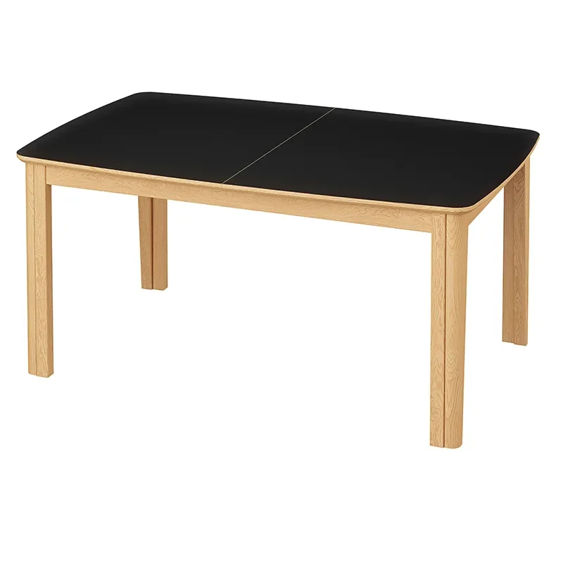 Skovby, SM107 Ruokapoyta 101x160-316-368 cm Luonnollinen oljytty tammi - Musta nanolaminaatti