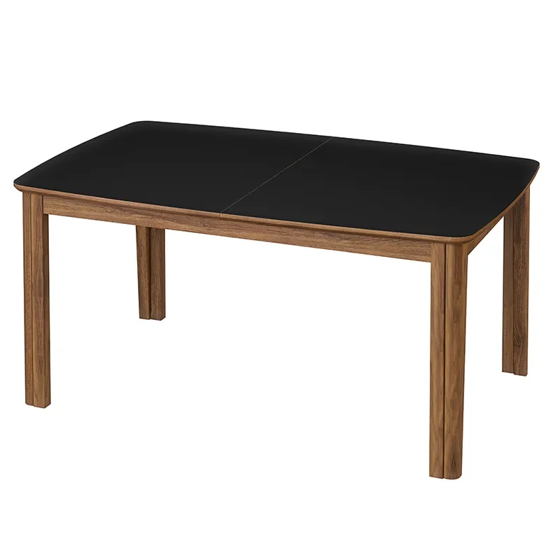 Skovby, SM107 Ruokapoyta 101x160-316-368 cm oljytty pahkinapuu - Musta nanolaminaatti.
