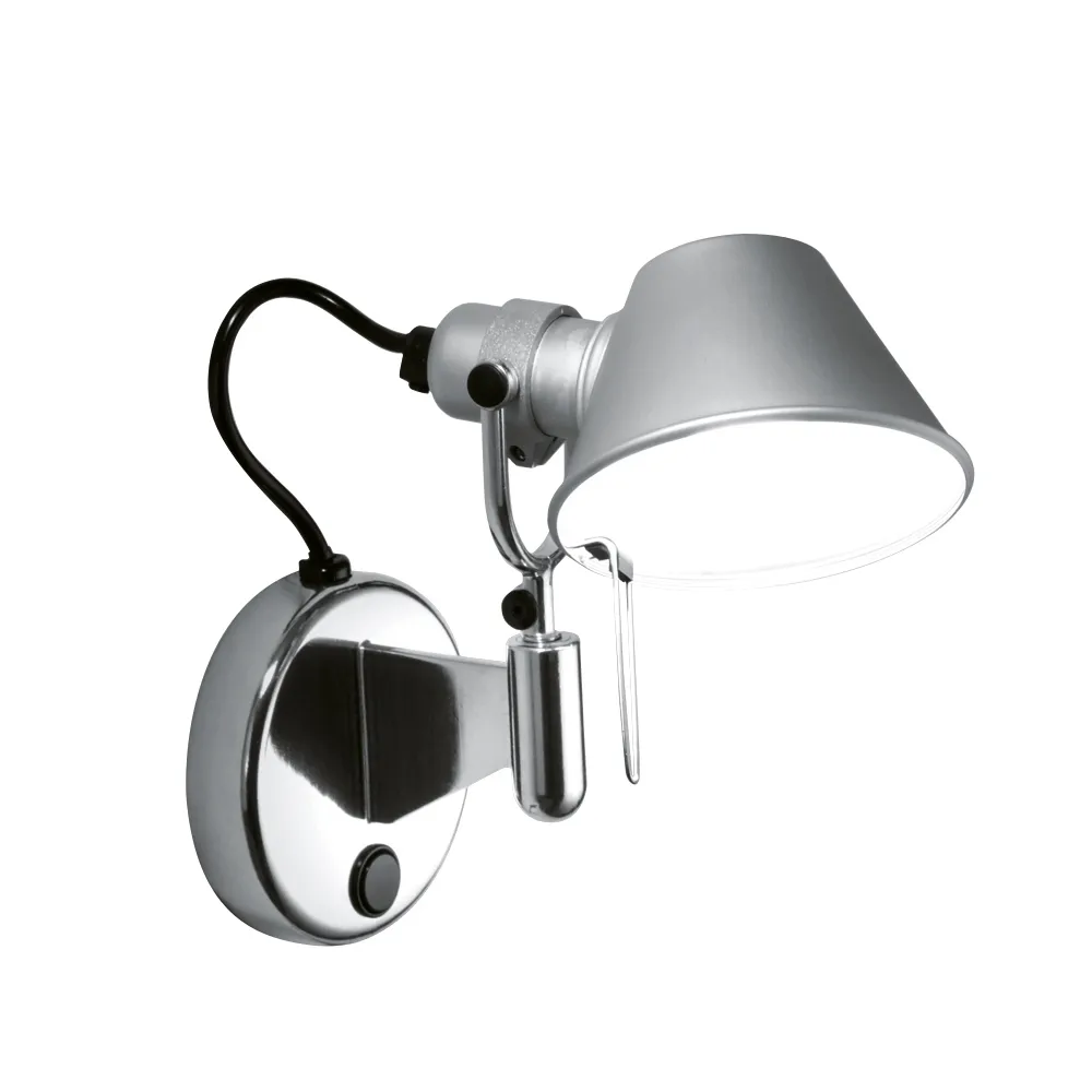Artemide Tolomeo Micro Faretto seinävalaisin alumiini, on-off-painike