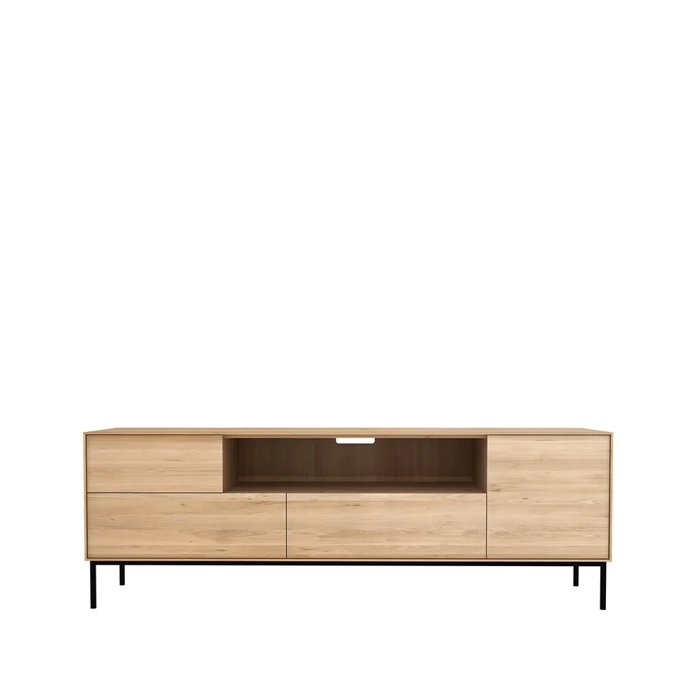 Ethnicraft Whitebord mediataso 180 cm Oak wax oil-Black Metal