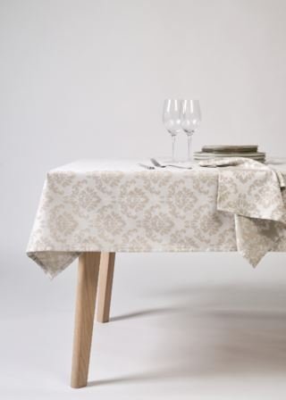 Angelica pintakäsitelty pöytäliina beige
