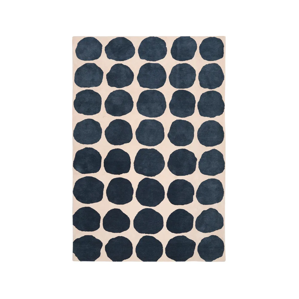 Chhatwal & Jonsson Big Dots -matto Light khaki/blue melange, 230 x 320 cm