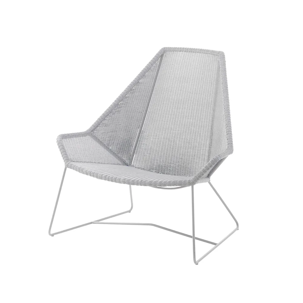 Cane-line Breeze lounge-nojatuoli korkea selkänoja weave White grey