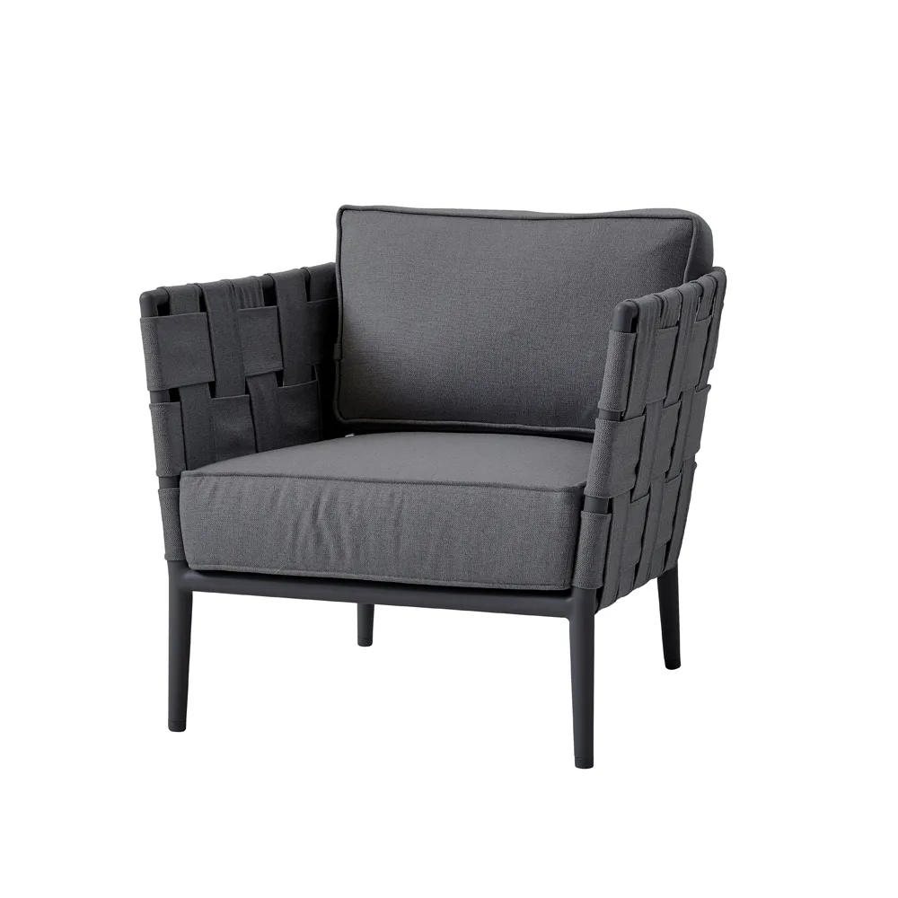 Cane-line Conic lounge-nojatuoli Grey, sis. tyynyt