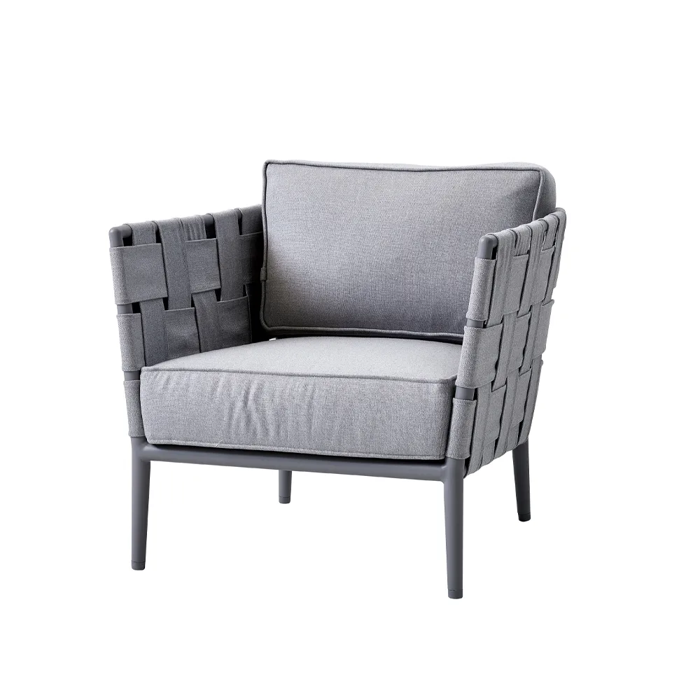 Cane-line Conic lounge-nojatuoli Light grey, sis. tyynyt