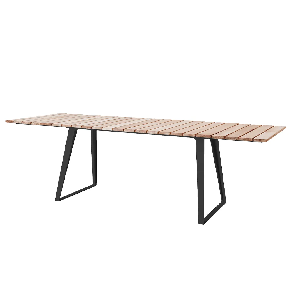 Cane-line Copenhagen ruokapöytä Tiikki, lava grey jalusta