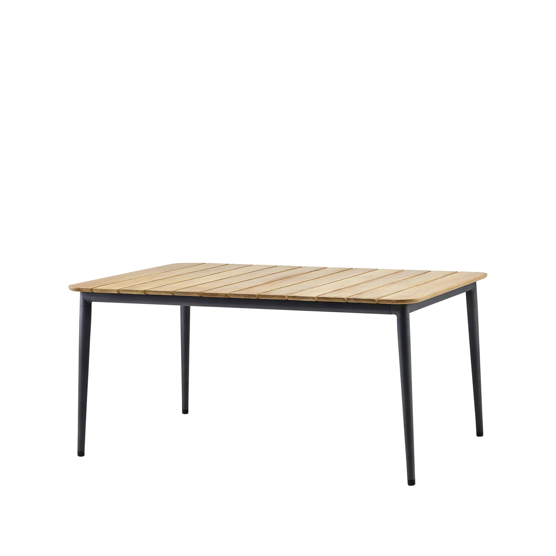 Cane-line Core ruokapöytä tiikki 160x100x74 cm Lava grey jalusta