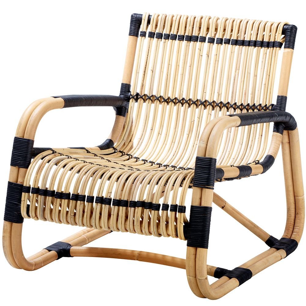 Cane-line, Curve lounge-tuoli Musta/Luonnollinen