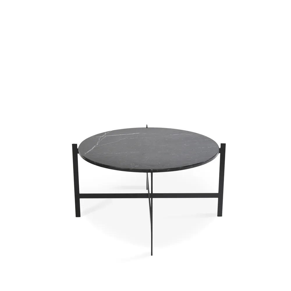 OX Denmarq Deck sohvapöytä marmori musta, musta jalusta