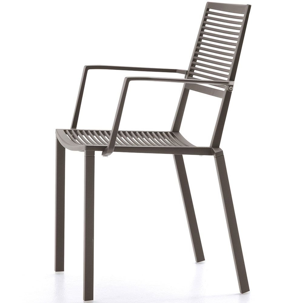 Fast, Easy käsinojallinen tuoli pinottava Metallic Grey