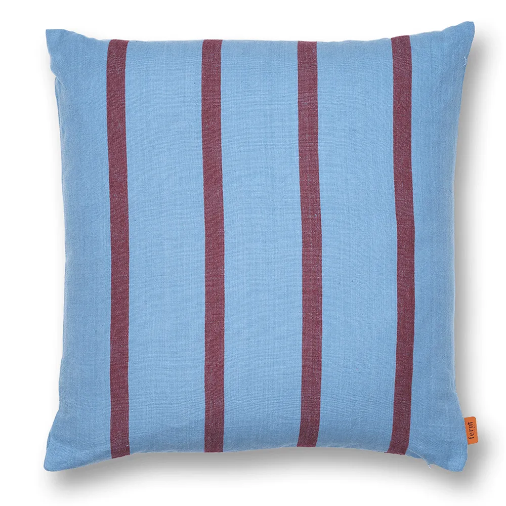 Ferm Living, Grand Koristetyyny - Faded Blue/Burgundy