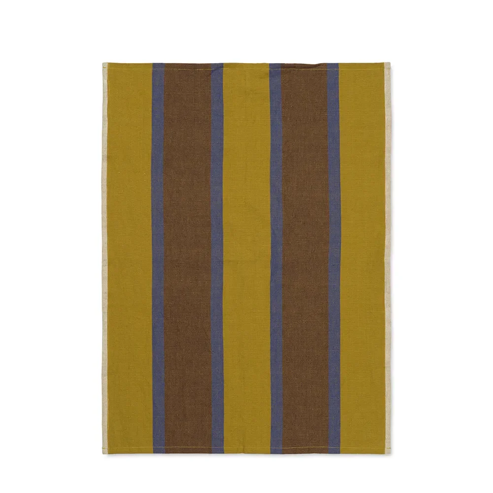 Ferm Living, Keittiöpyyhe Hale Lime/Bright Blue/Choco