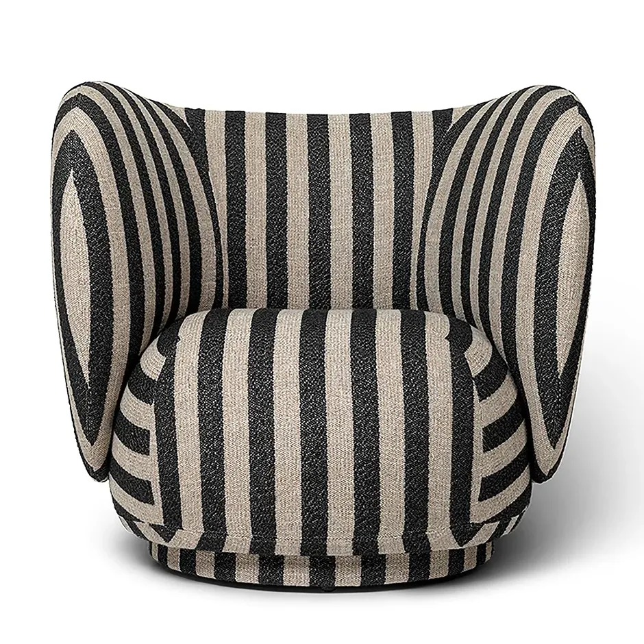Ferm Living, Rico Lounge nojatuoli Louisiana - Sand/Black