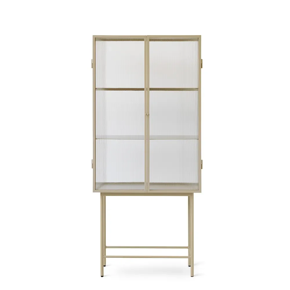 Ferm Living, Haze Vitrine - Reeded glass Cashmere