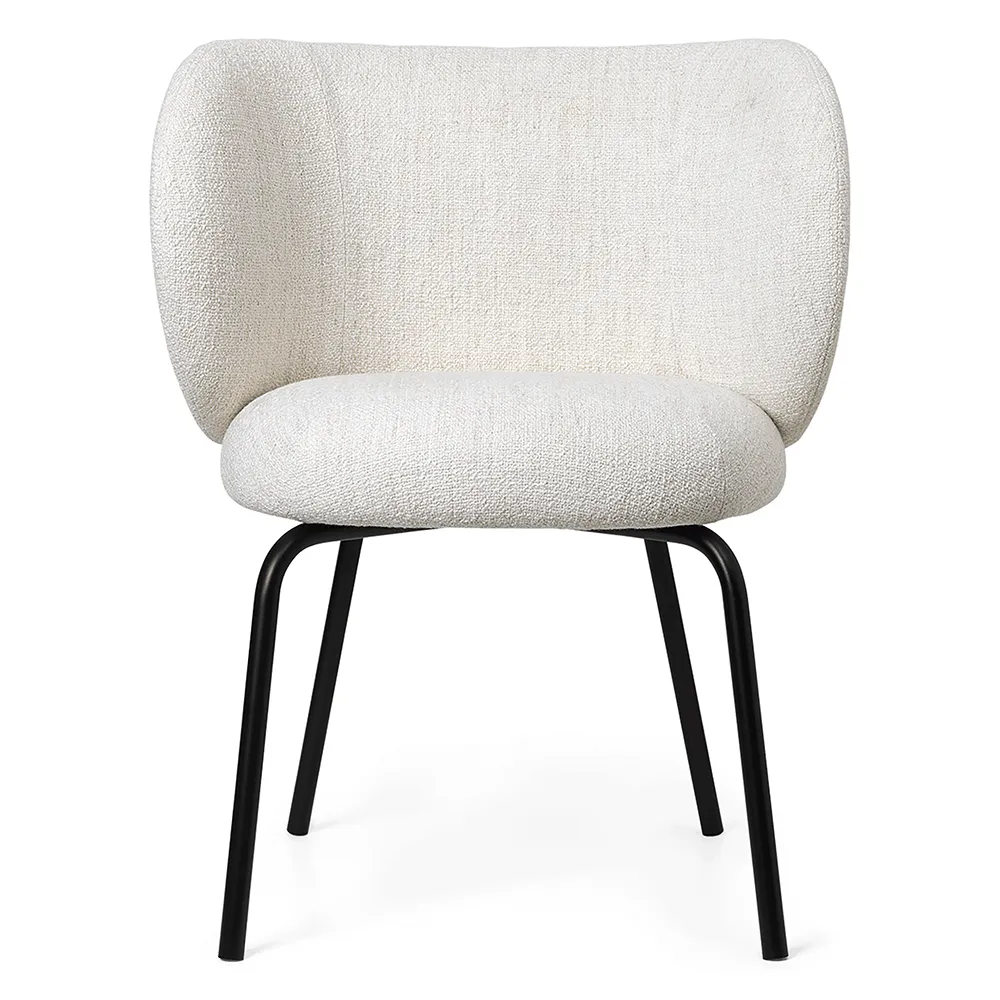 Ferm Living, Rico Ruokapöydän tuoli Black Bouclé - Off-white