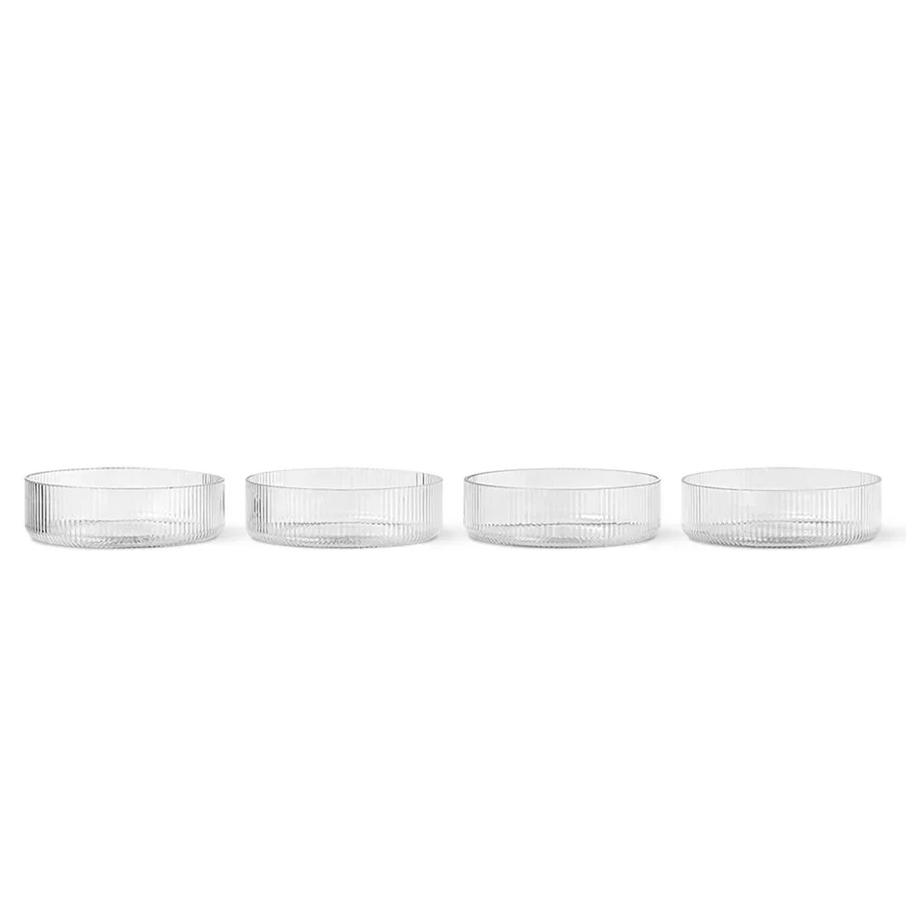 Ferm Living, Ripple Tarjoilukulho 4-pack - Clear