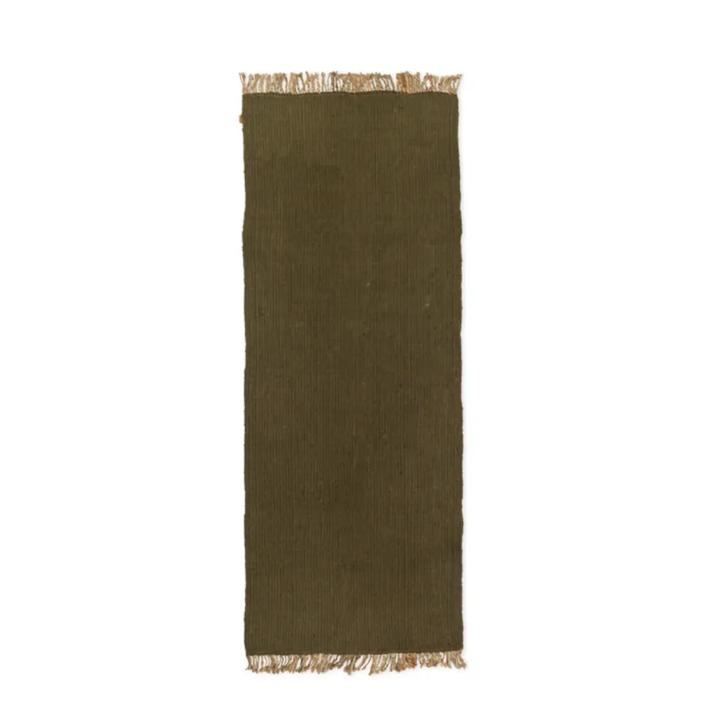 Ferm Living, Block Käsin kudottu matto - Olive/Natural