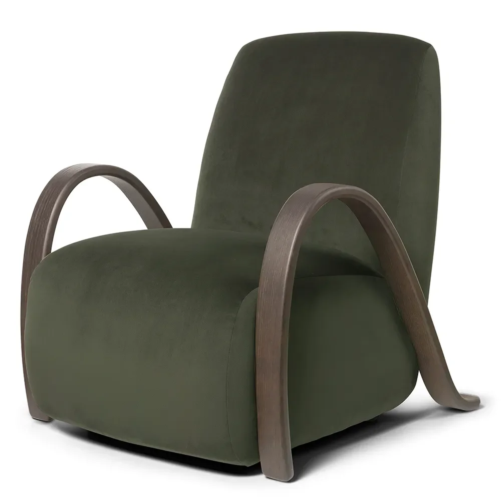 Ferm Living, Buur Nojatuoli Rich Velvet - Dark Stained/Pine