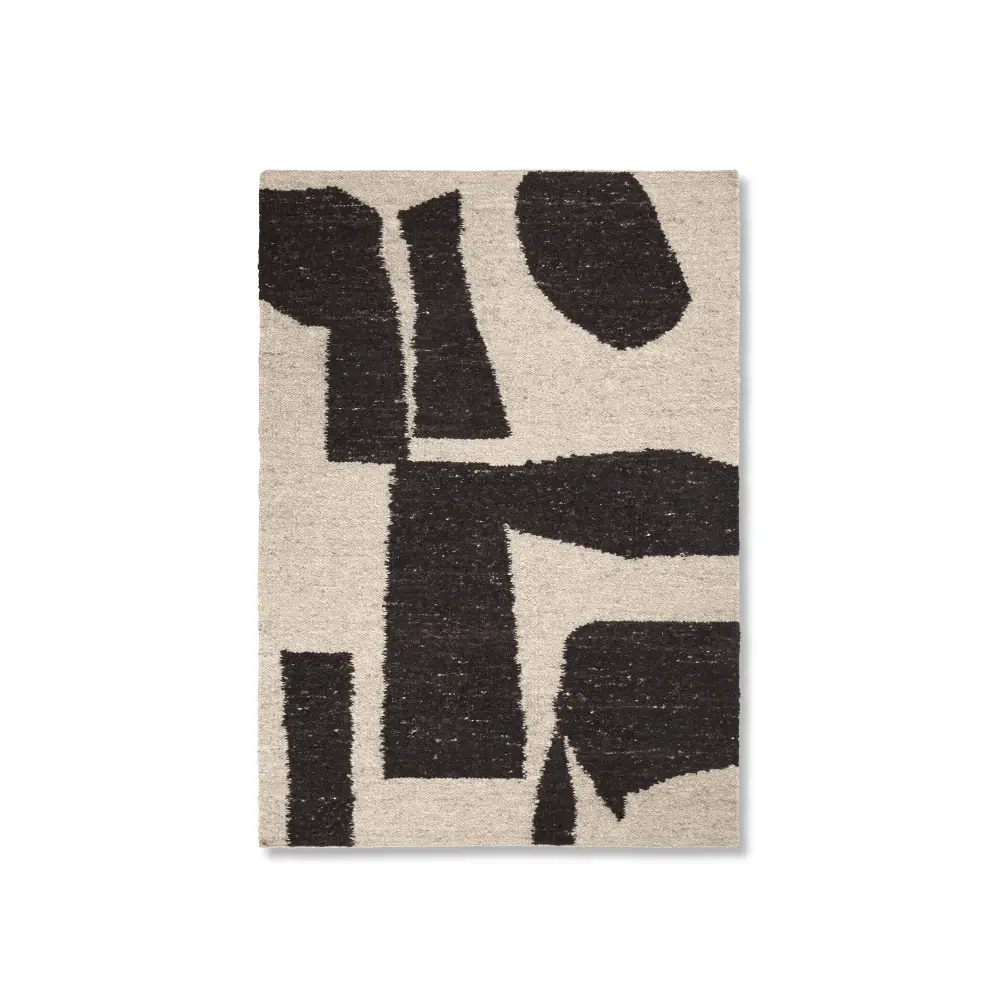 Ferm Living, Piece Matto 140x200 cm - Luonnonvalkoinen/Kahvinruskea