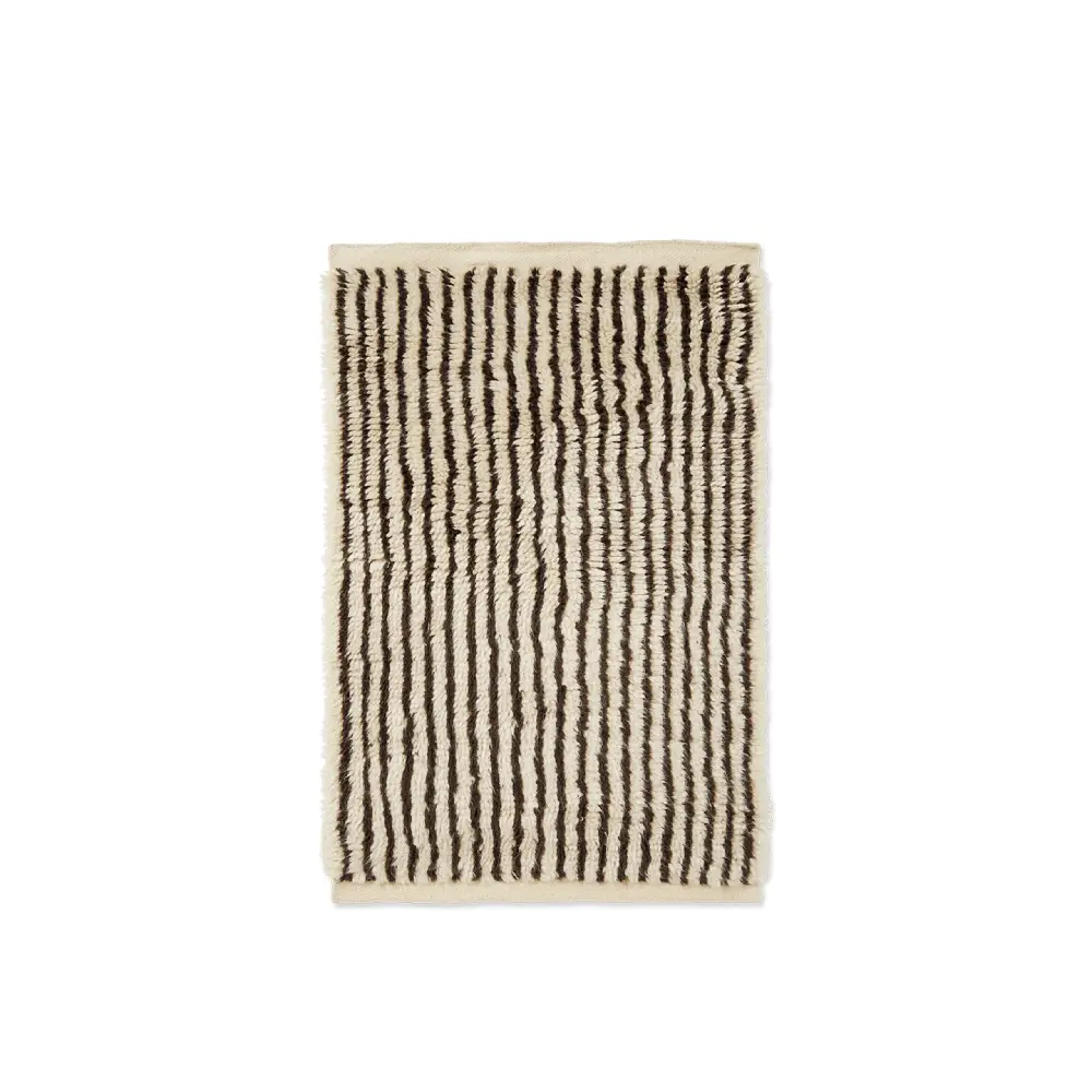 Ferm Living, Kami solmittu matto 80x120 cm - Luonnonvalkoinen/Kahvinruskea