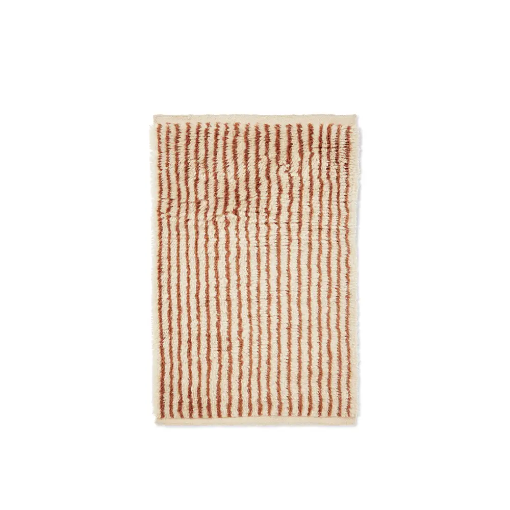 Ferm Living, Kami solmittu matto 80x120 cm - luonnonvalkoinen/punaruskea