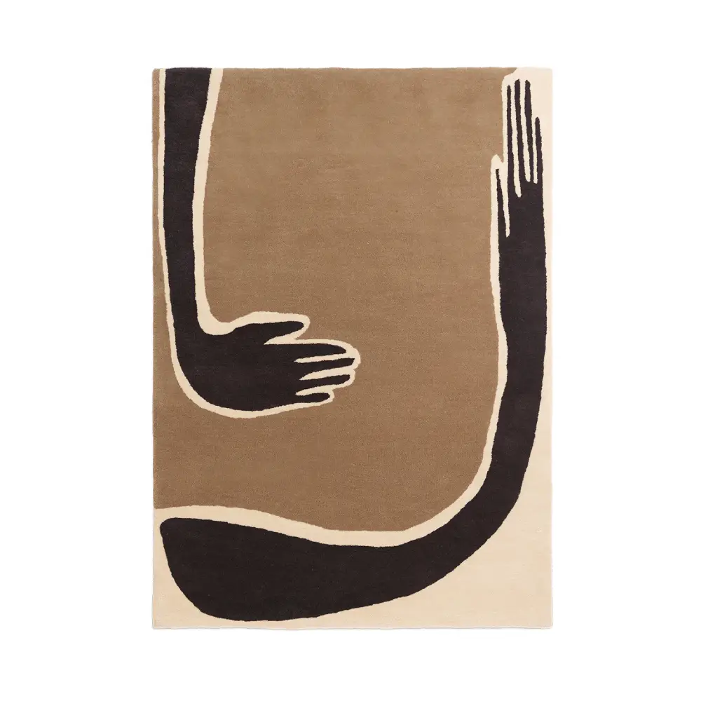 Ferm Living, Pose tuftattu matto 140x200 cm - Tumma kahvi/Luonnonvalkoinen