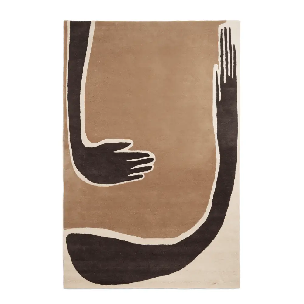 Ferm Living, Pose tuftattu matto 200x300 cm - Tumma kahvi/Luonnonvalkoinen