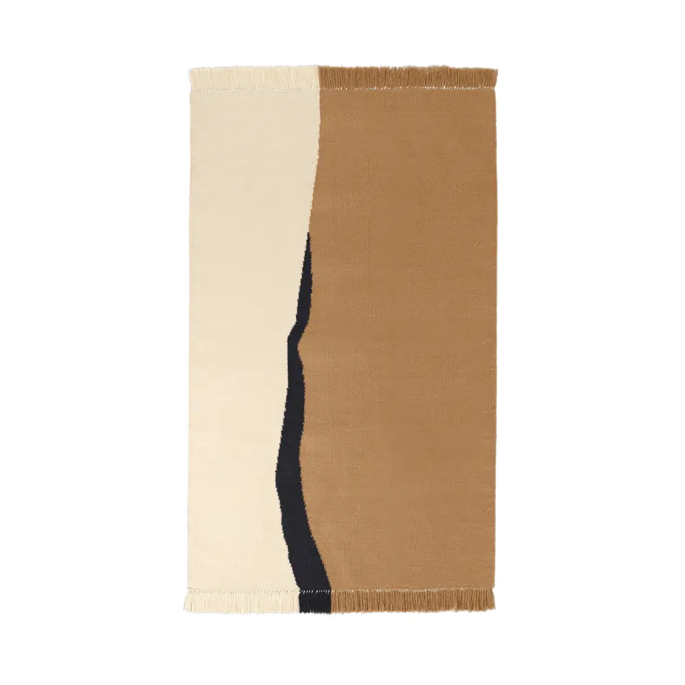 Ferm Living, Soil Kelim -matto 140x200 cm - Tumma hiekka/Luonnonvalkoinen