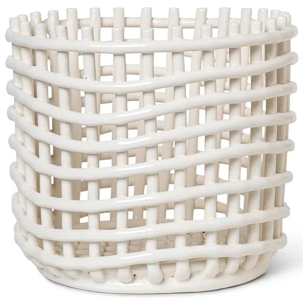 Ferm Living, Ceramic Basket - Large - Off-white