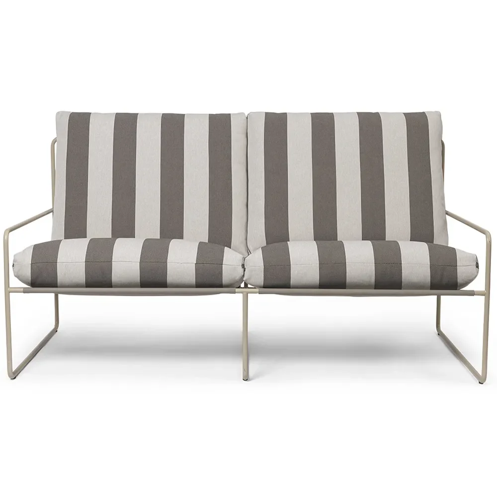Ferm Living, Desert 2-istuttava sohva Stripe Cashmere/Chocolate