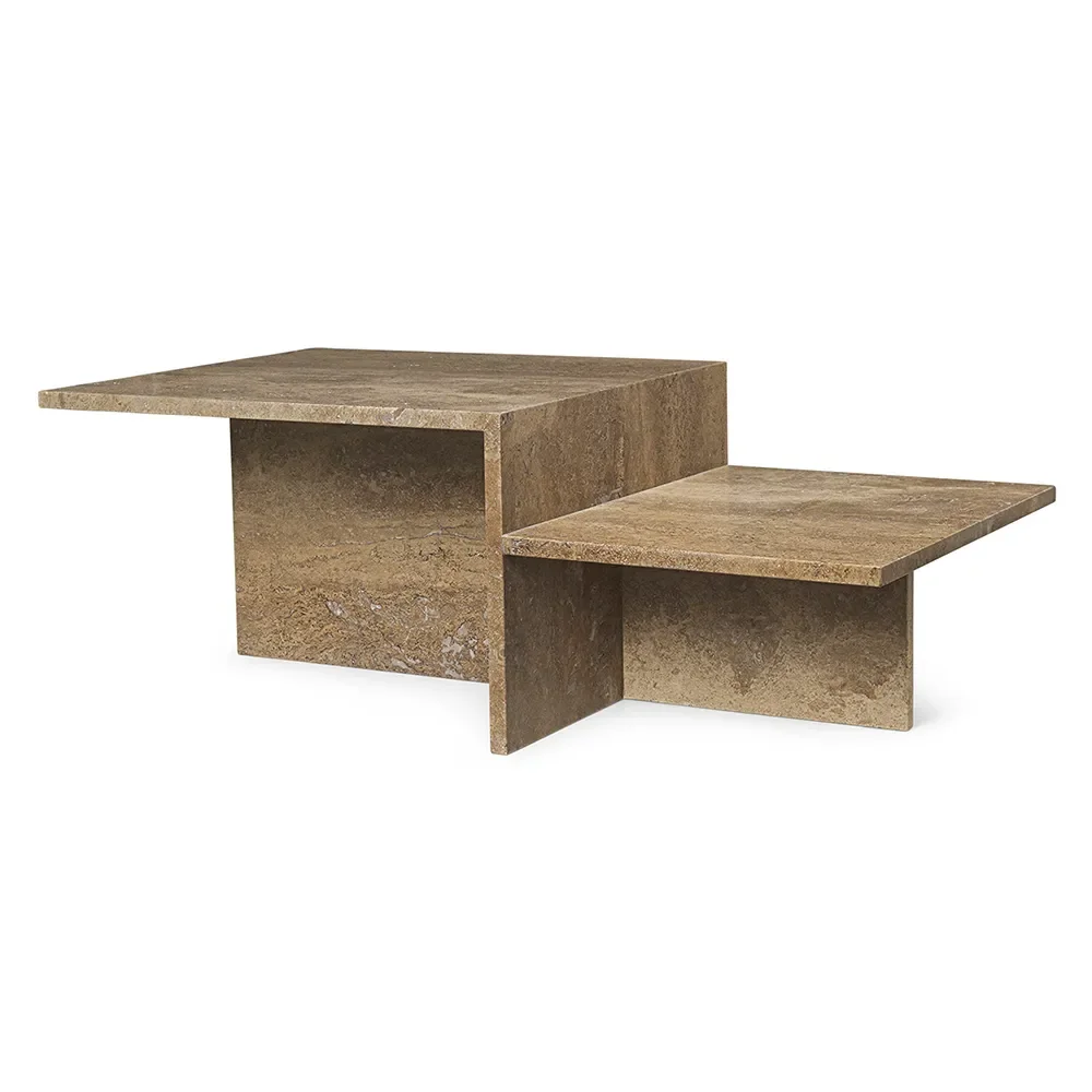 Ferm Living, Distinct Sohvapöytä - Dark Brown Travertine