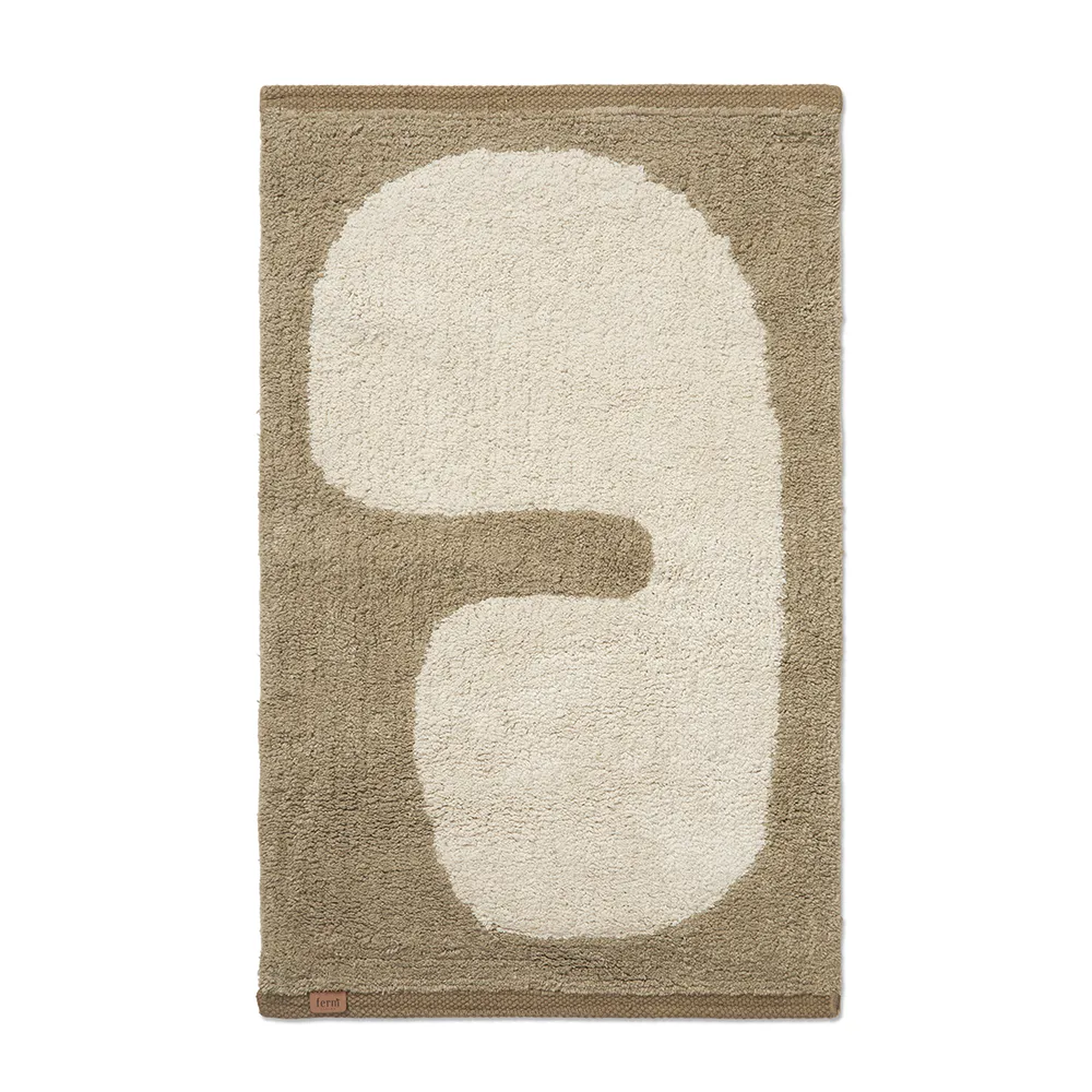 Ferm Living, Pestävä Kylpyhuonematto Orgaaninen Puuvilla Dark Taupe/Off-white