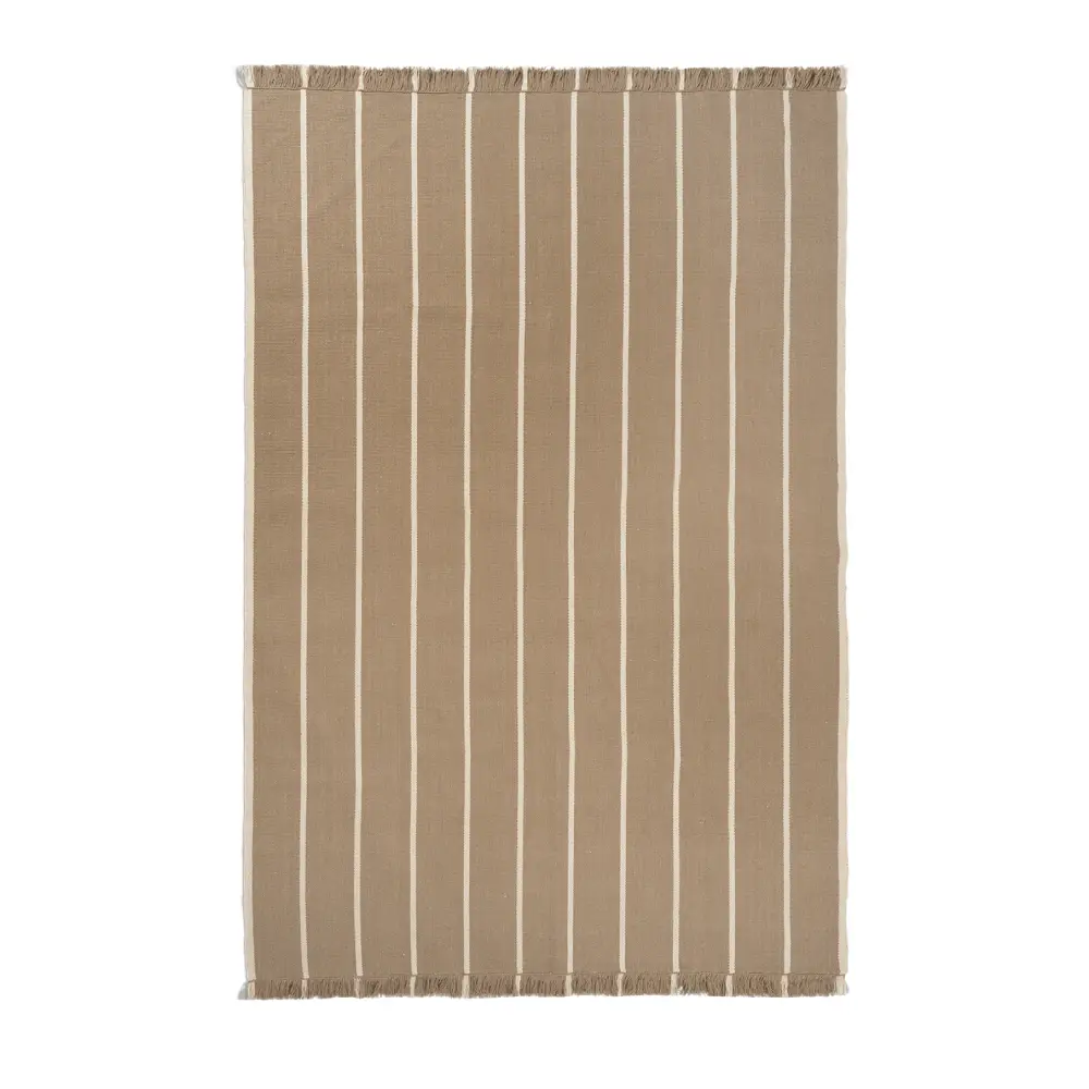 Ferm Living, Calm Kelim Matto 200x300 cm - Dark Sand/Off-white