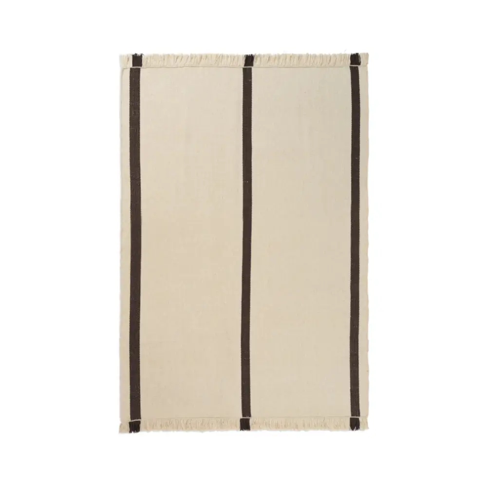 Ferm Living, Calm Kelim Matto 140x200 cm - Off-white/Coffee