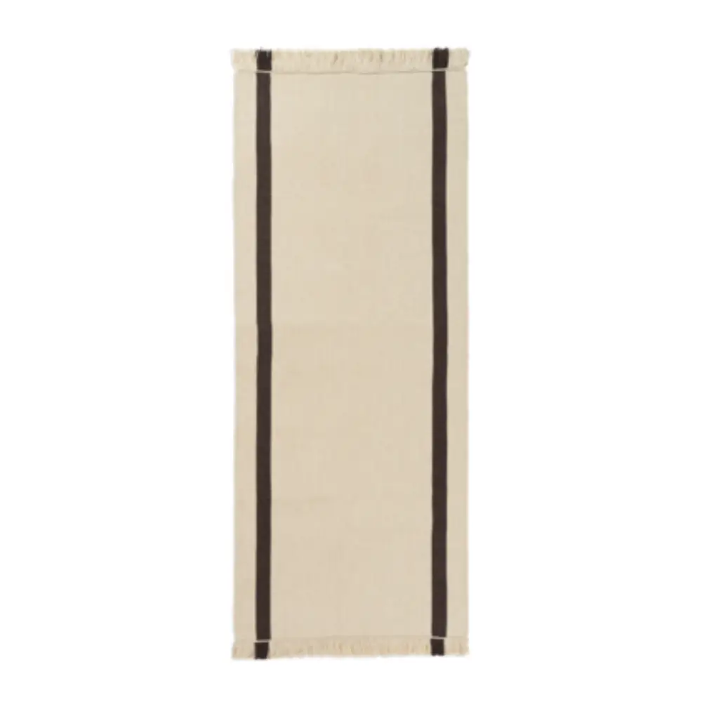 Ferm Living, Calm Kelim Matto 80x200 cm - Off-white/Coffee