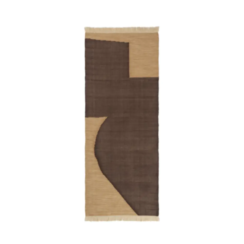 Ferm Living, Forene matto 80x200 cm - rusketus/suklaa