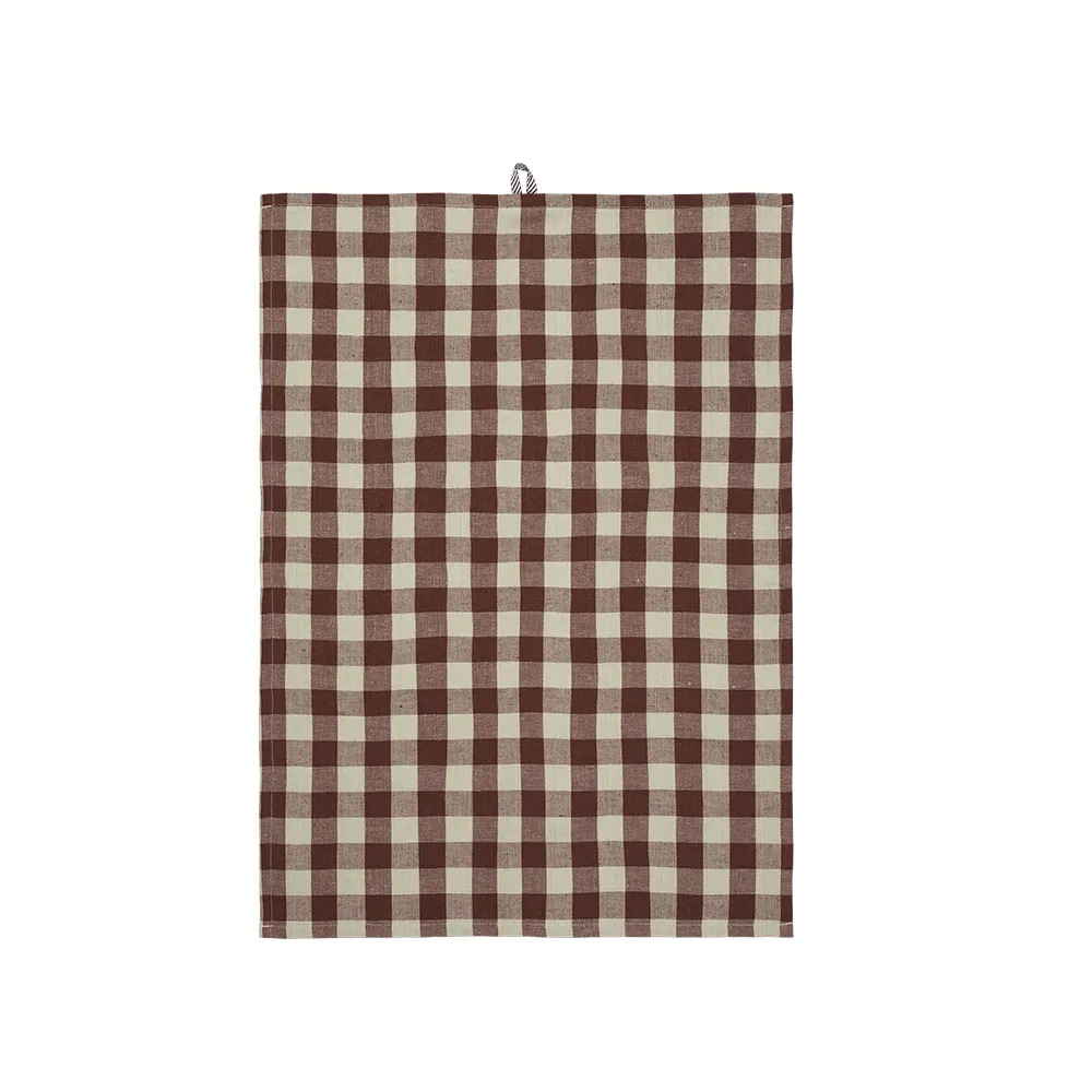 Ferm Living, Keittiöpyyhe Hale Cinnamon/Grey Green
