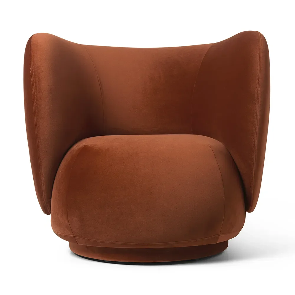 Ferm Living, Rico Lounge nojatuoli Rich Velvet - Rust