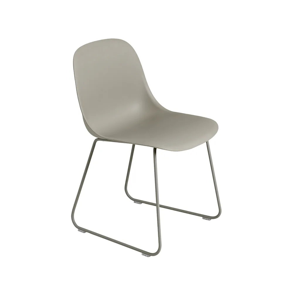 Muuto Fiber tuoli teräsjalat, muovinen istuinosa Grey-Grey