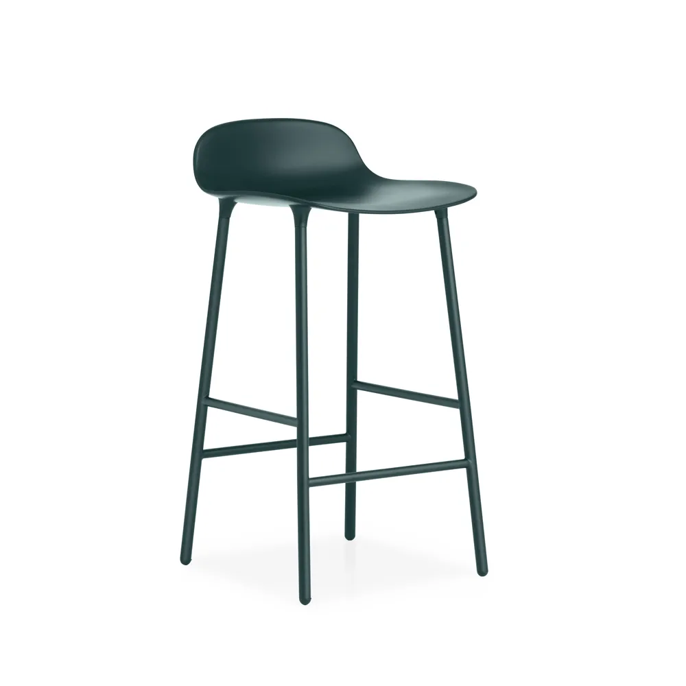 Normann Copenhagen Form baarituoli matala Green, vihreäksi lakattu teräsjalat