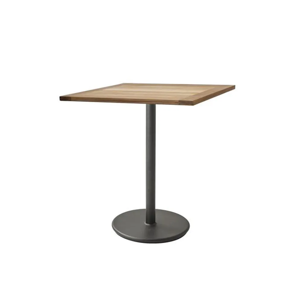 Cane-line Go kahvipöytä tiikki 72x72 cm Lava grey jalusta