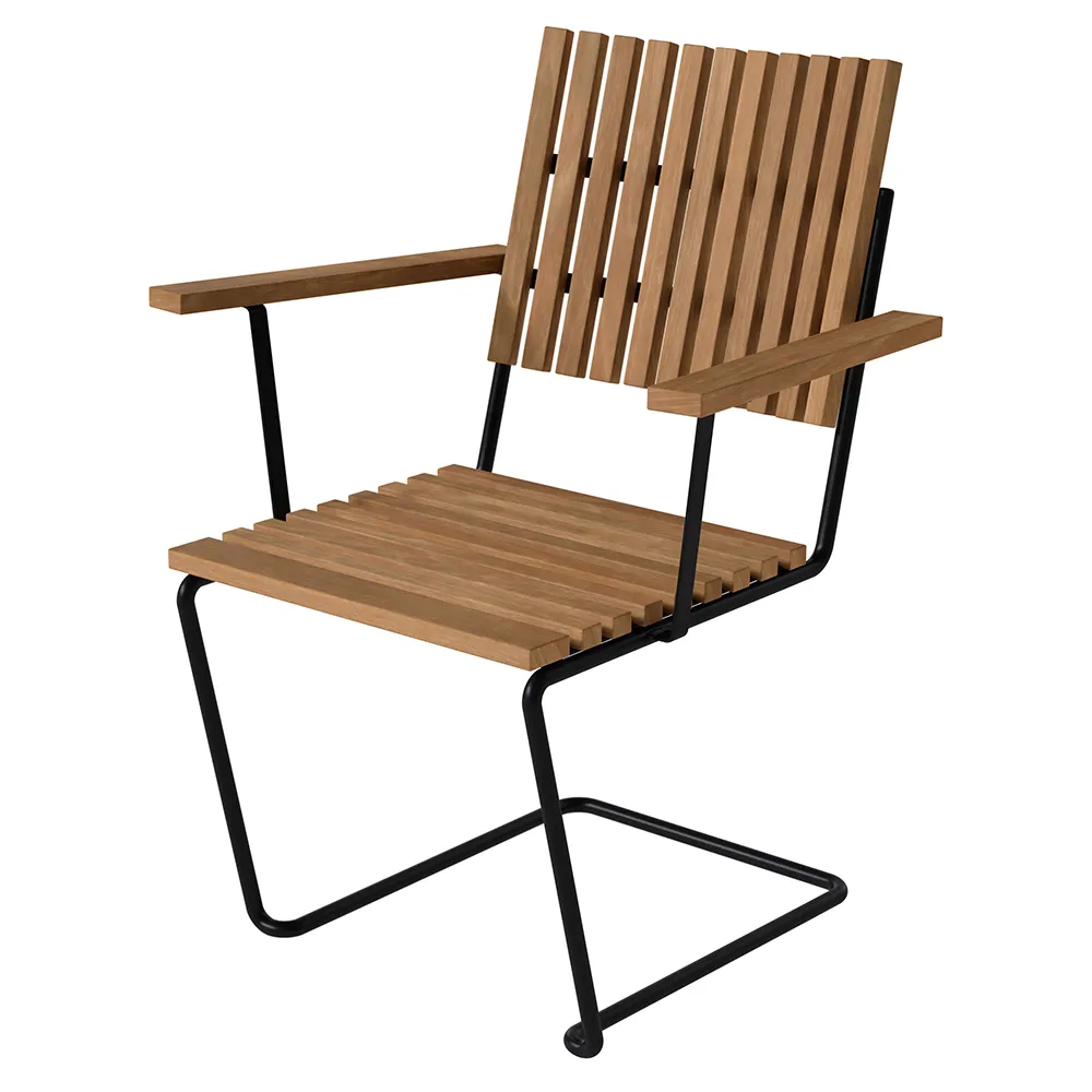Grythyttan Stålmöbler, Bovik nojatuoli teak / musta